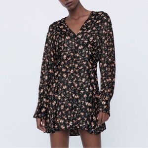 Zara flower long sleeve dress
